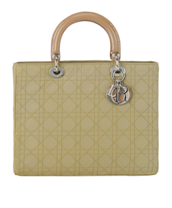 Lady Dior Large, Cloth, Khaki/Brown, RU0010, 3*